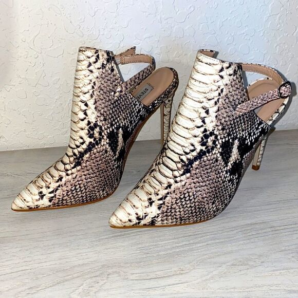 Steve Madden Daily Snakeskin Print Slingback Boots - Picture 4 of 11